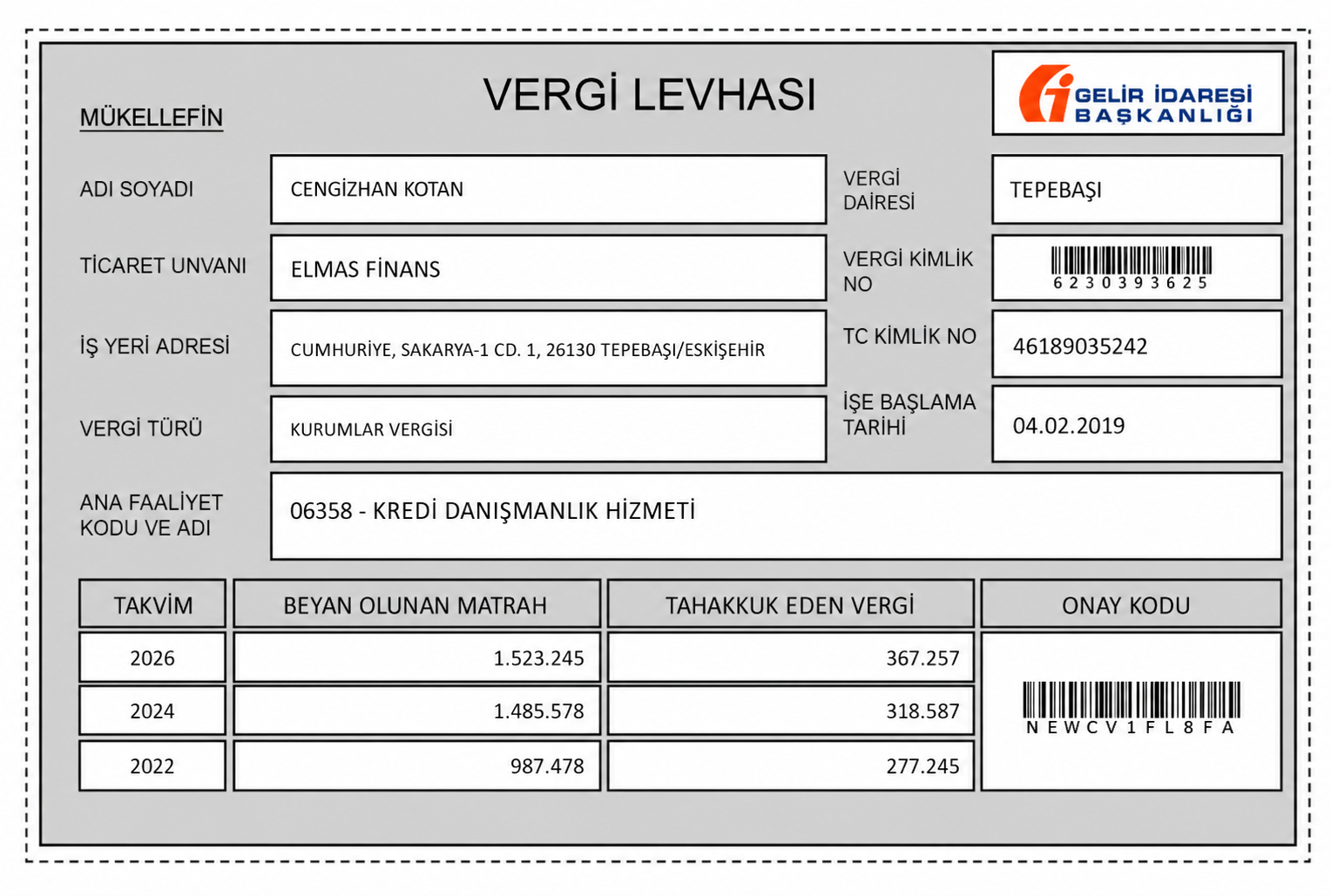 Vergi Levhası Büyük